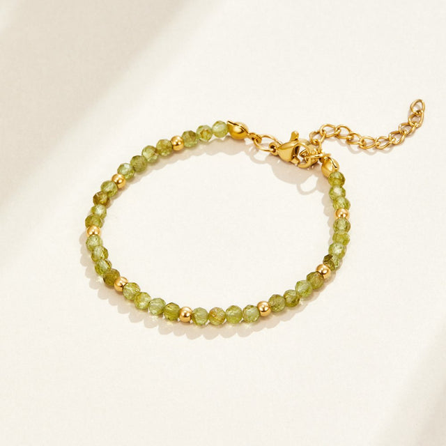Pulseira Verde Peridoto Conta