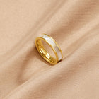 Anel Ivory Pérola Dourado
