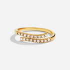 Anel Envolvente Sobreposto com Cristal Dourado