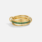 Anel Sobreposto Kaili com Cristal Verde
