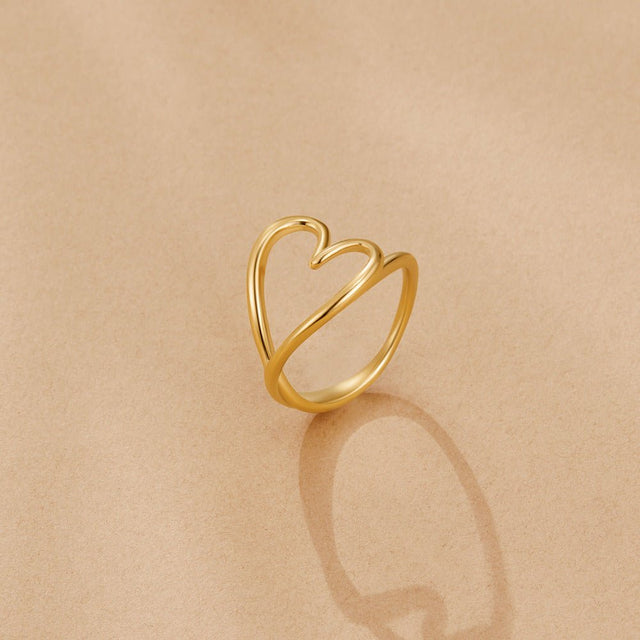 Anel Melted Coração Dourado