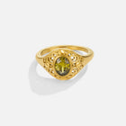 Anel Mystic Esmeralda Dourado