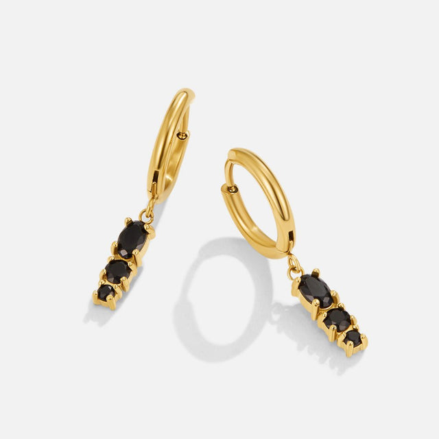 Brincos Obsidian Pendente Argola