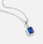 Colar com Pendente Azul-Oceano Prateado