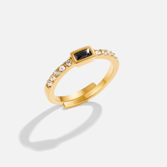 Anel Ónix Preto Cristal