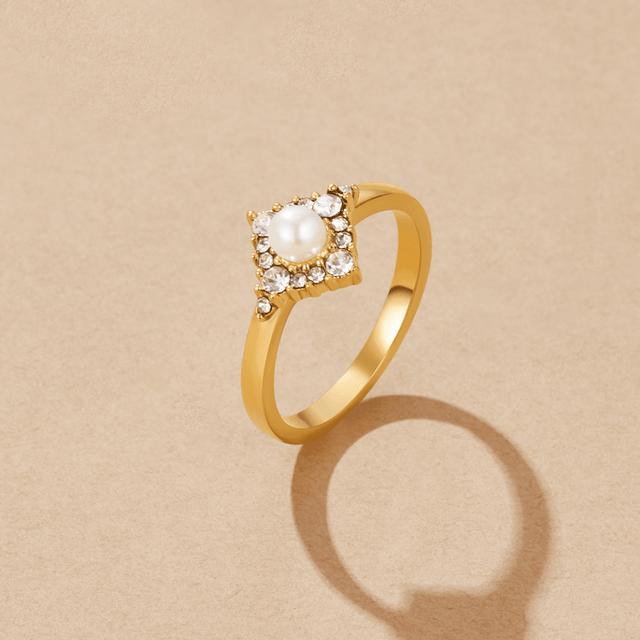 Anel Pérola Cristal Eternity