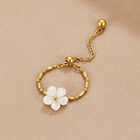 Anel Flor com Pérola Branca