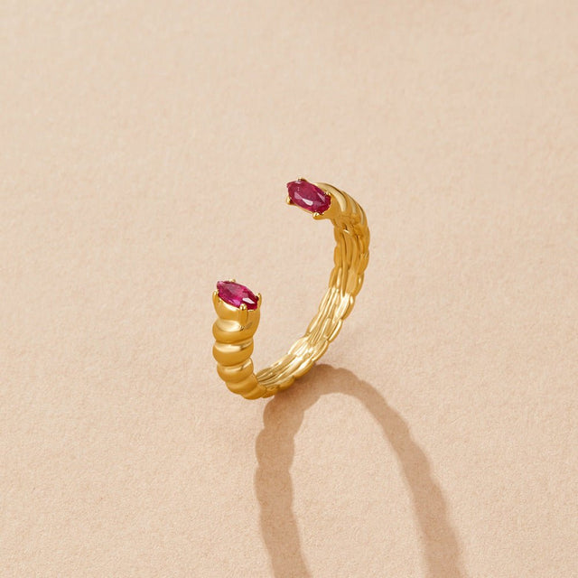 Anel Rosa Cristal Rígida