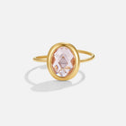 Anel de Cristal Rosa Dourado