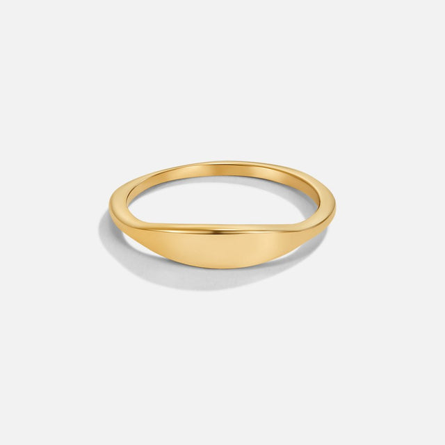 Anel Pipa Signet Dourado