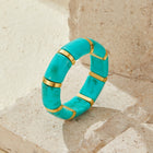 Pulseira Elástica Priya Dourada e Verde-Azulado