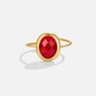 Anel Rubi Cristal Dourado