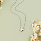 Colar Flor Pendente Prateado