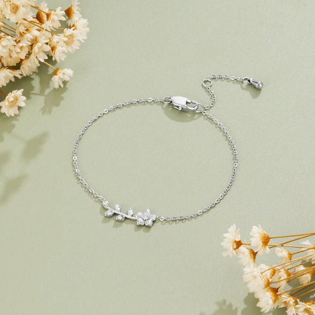 Pulseira Cristal Vinha Prateado