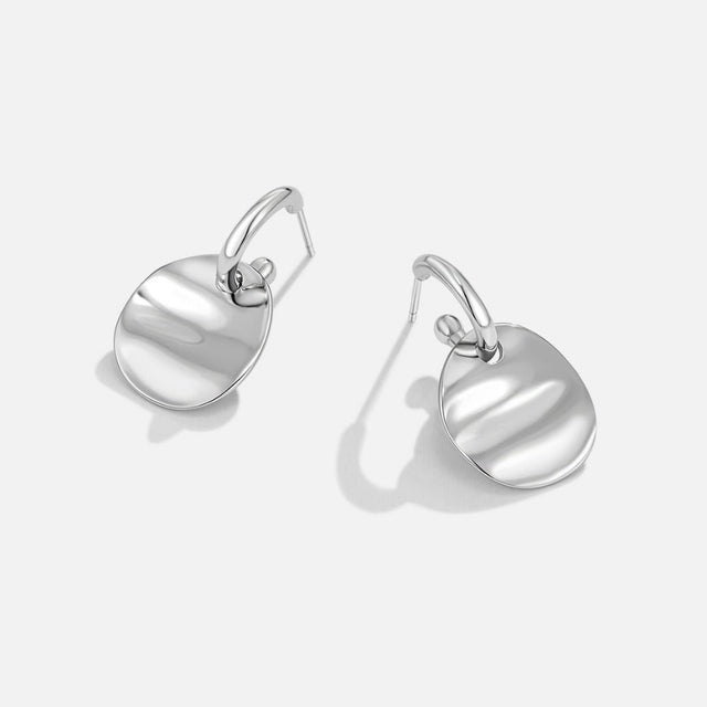 Brincos Disco Pendente Prateado