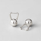 Brincos Dumbbell Argola Prateado