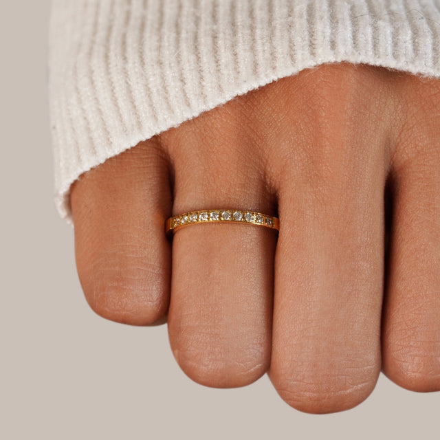 Anel Timeless Beauty de Cristal Dourado