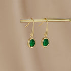 Brincos Vintage Esmeralda Pendente