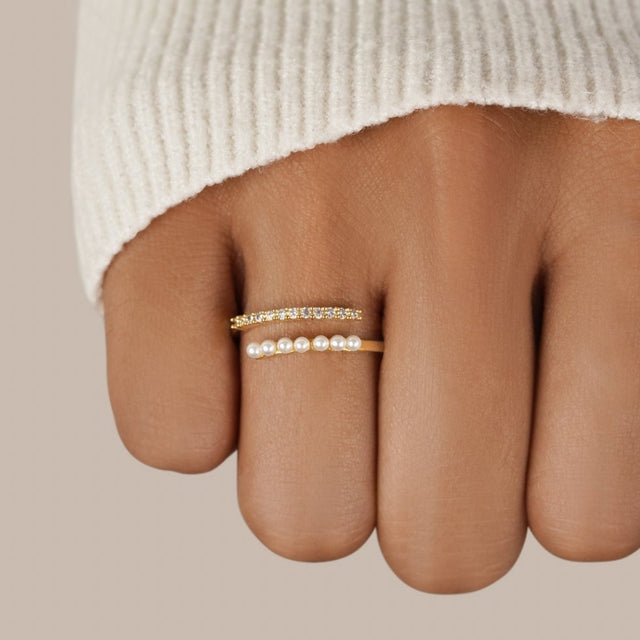 Anel Envolvente "Wrap Me" com Pérola e Cristal